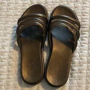 Black Slide Sandals for Women